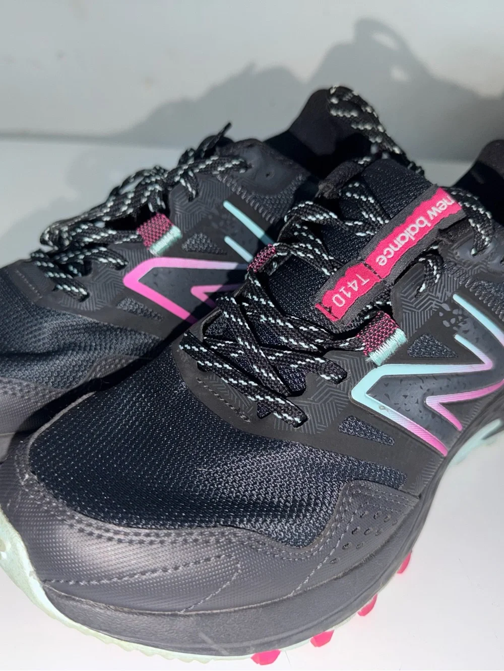 New Balance Black Sneakers with Hot Pink & Mint Accents